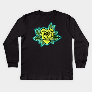 yellow heart shaped rose Kids Long Sleeve T-Shirt